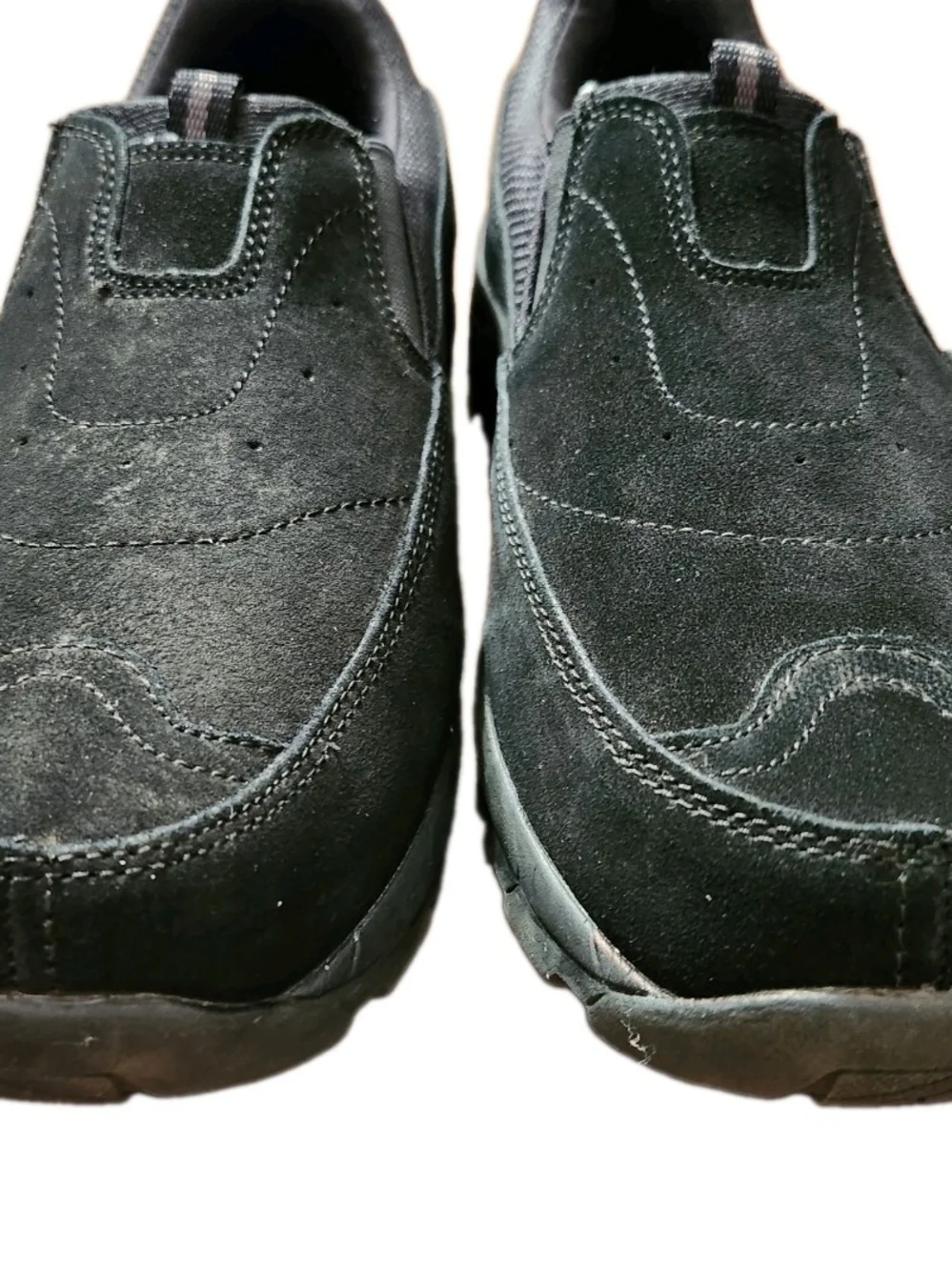 Denali Black Leather Suede Slip-On Shoes Size US 12 | UK 11 Men's Hiking Comfort
